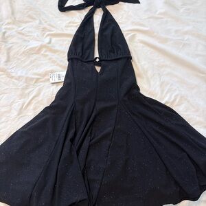 Windsor Black Sparkle Backless Dress